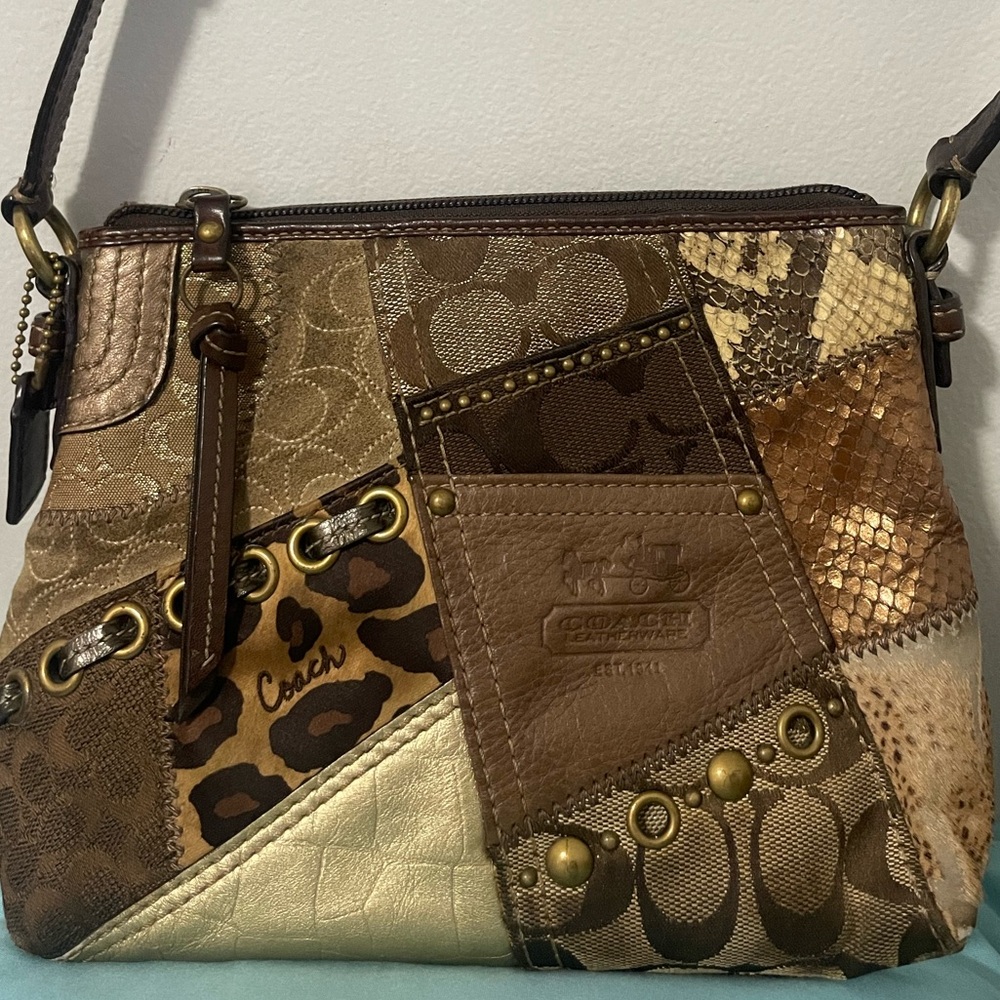 Patch-print coach purse